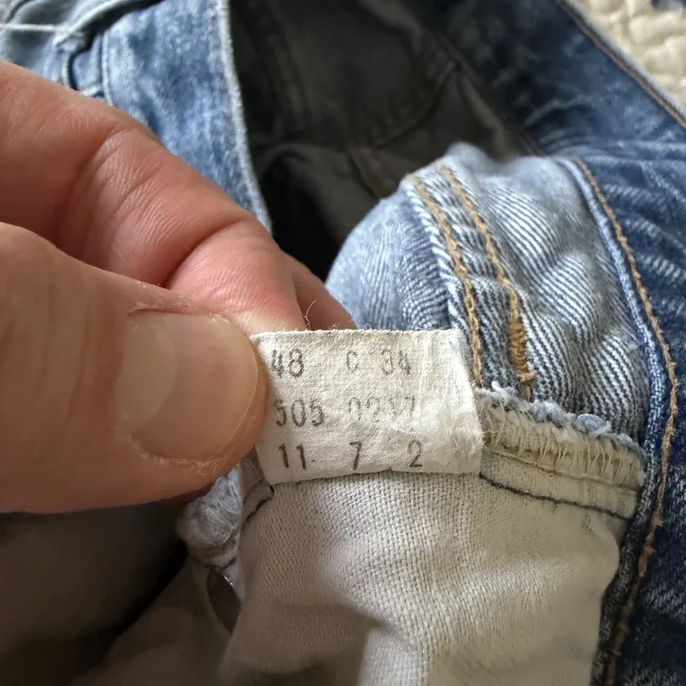 Vintage Levis 505 Mens 28x31 Blue Jeans Denim USA Levi's 60s 70's‎ Distressed